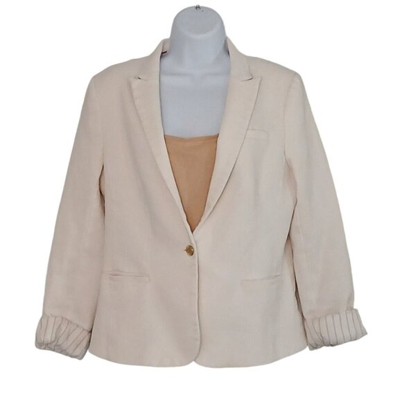 Banana Republic Jackets & Blazers - Banana Republic Classic Fit Blazer Size 10 Cream White Cuff Sleeve Long Sleeve